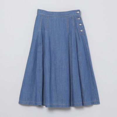 ＜MACKINTOSH PHILOSOPHY (Women)＞コットンリネンデニムタックプリーツスカート