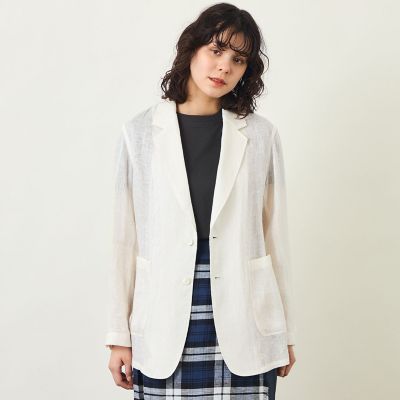 ＜MACKINTOSH PHILOSOPHY (Women)＞ＧＲＥＹ　ＬＡＢＥＬ　リネンメッシュシアージャケット