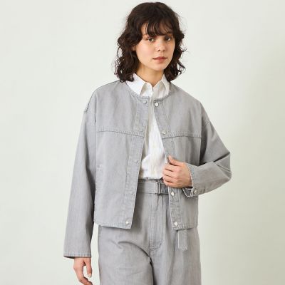 ＜MACKINTOSH PHILOSOPHY (Women)＞【ＧＲＥＹ　ＬＡＢＥＬ】デニムノーカラートラッカージャケット