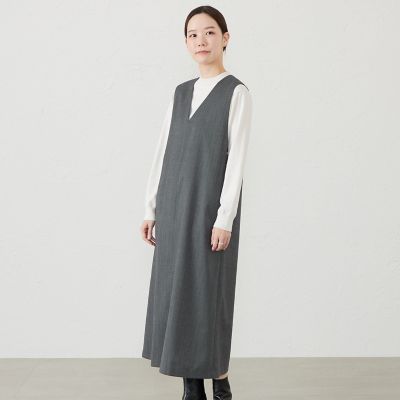 ＜MACKINTOSH PHILOSOPHY (Women)＞ＧＲＥＹ　ＬＡＢＥＬ　ウールミックスジャンパードレス