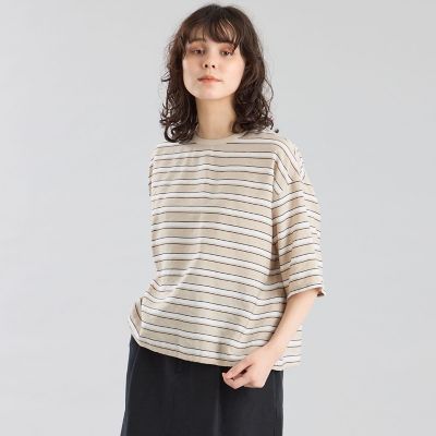 ＜MACKINTOSH PHILOSOPHY (Women)＞ＧＲＥＹ　ＬＡＢＥＬ　マルチボーダーブラウス