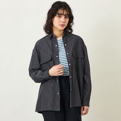 ＜MACKINTOSH PHILOSOPHY (Women)＞ＧＲＥＹ　ＬＡＢＥＬ　ライトデニムワークシャツ