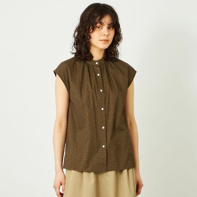 GREY LABEL ジオメトリックスタンドカラーブラウス