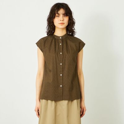 GREY LABEL ジオメトリックスタンドカラーブラウス