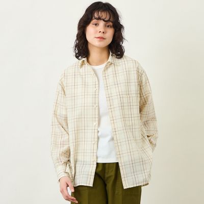 ＜MACKINTOSH PHILOSOPHY (Women)＞ＧＲＥＹ　ＬＡＢＥＬ　ボイルチェックレギュラーカラーシャツ