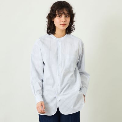 ＜MACKINTOSH PHILOSOPHY (Women)＞【ＧＲＥＹ　ＬＡＢＥＬ】バンドカラーパターンドシャツ