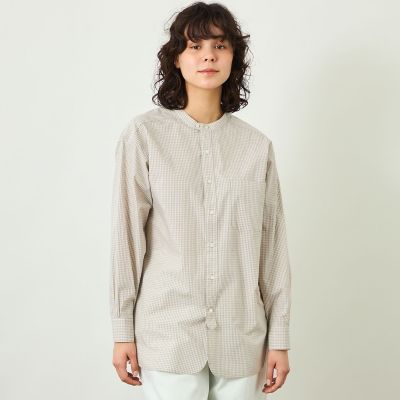 【ＧＲＥＹ　ＬＡＢＥＬ】バンドカラーパターンドシャツ