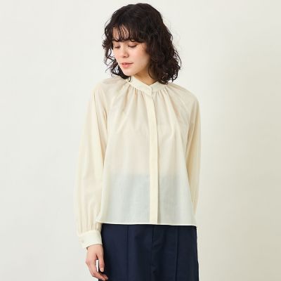 Mackintosh MACKINTOSH PHILOSOPHY (Women)/マッキントッシュ フィロソフィー GREY LABEL スタンドカラーギャザーシャツ 02オフホワイト トップス【三越伊勢丹/公式】