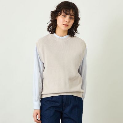 ＜MACKINTOSH PHILOSOPHY (Women)＞【ＧＲＥＹ　ＬＡＢＥＬ】ファインコットンニットベスト