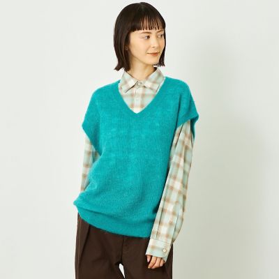 GREY LABEL モヘヤミックスVネックベスト | MACKINTOSH