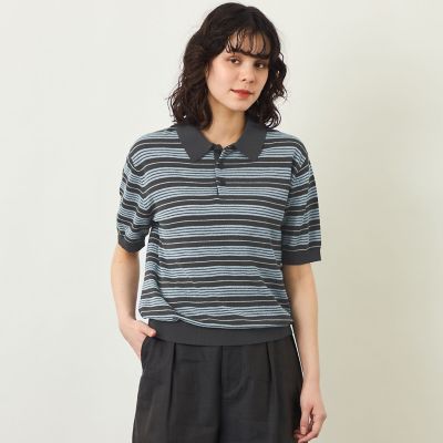 GREY LABEL】リネンミックスボーダーポロニット | MACKINTOSH