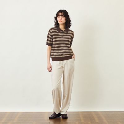 GREY LABEL】リネンミックスボーダーポロニット | MACKINTOSH