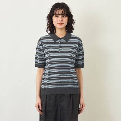 GREY LABEL】リネンミックスボーダーポロニット | MACKINTOSH