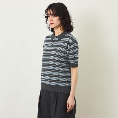 GREY LABEL】リネンミックスボーダーポロニット | MACKINTOSH