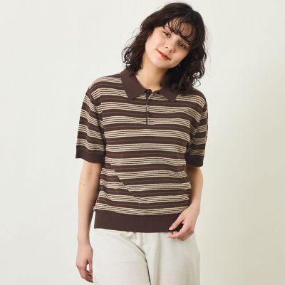 GREY LABEL】リネンミックスボーダーポロニット | MACKINTOSH