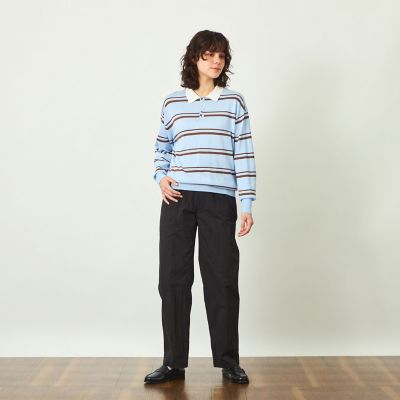GREY LABEL ファインコットンボーダーポロニット