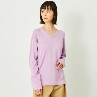 ＜MACKINTOSH PHILOSOPHY (Women)＞ＧＲＥＹ　ＬＡＢＥＬ　ファインコットンＶネックニット