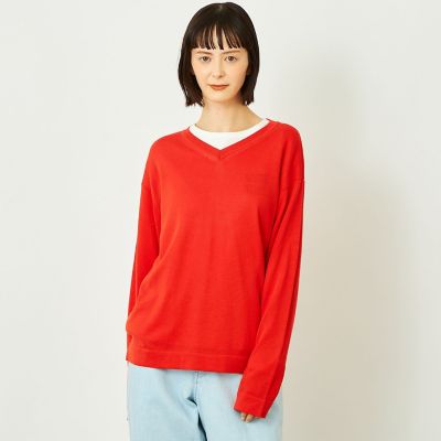 Mackintosh 【SALE】MACKINTOSH PHILOSOPHY (Women)/マッキントッシュ フィロソフィー GREY LABEL ファインコットンVネックニット 15レッド トップス【三越伊勢丹/公式】