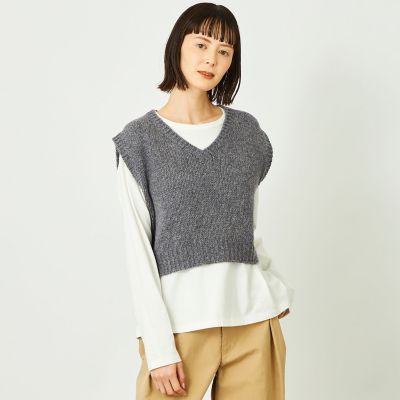 ＜MACKINTOSH PHILOSOPHY (Women)＞ＧＲＥＹ　ＬＡＢＥＬ　ローゲージショートベスト