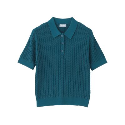 Mackintosh MACKINTOSH PHILOSOPHY (Women)/マッキントッシュ フィロソフィー GREY LABEL ケーブルポロニット 27ネイビー トップス【三越伊勢丹/公式】