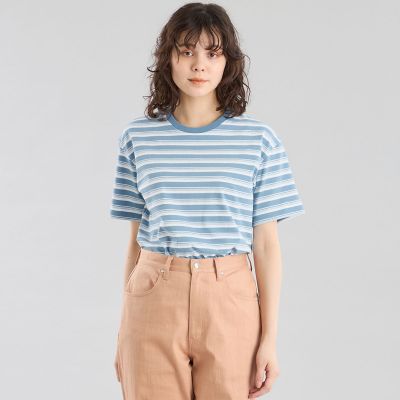 ＜MACKINTOSH PHILOSOPHY (Women)＞ＧＲＥＹ　ＬＡＢＥＬ　マルチボーダーカットソー
