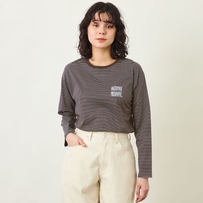 ＜MACKINTOSH PHILOSOPHY (Women)＞ＧＲＥＹ　ＬＡＢＥＬ　【ＳＨＡＲＰ　ＬＯＧＯ】ロングスリーブボーダーＴシャツ
