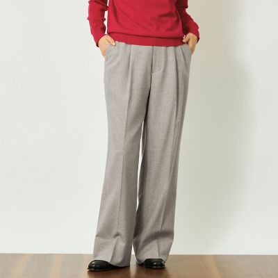 ＜MACKINTOSH PHILOSOPHY (Women)＞ＧＲＥＹ　ＬＡＢＥＬ　タックプリーツワイドパンツ