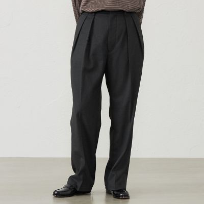 ＜MACKINTOSH PHILOSOPHY (Women)＞ＧＲＥＹ　ＬＡＢＥＬ　２プリーツテーパードパンツ