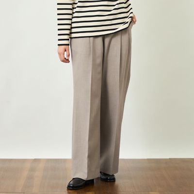＜MACKINTOSH PHILOSOPHY (Women)＞【ＧＲＥＹ　ＬＡＢＥＬ】２プリーツワイドスラックス