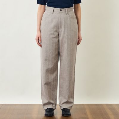 GREY LABEL リネンコットンヘリンボン ワイドパンツ