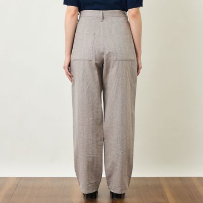 GREY LABEL リネンコットンヘリンボン ワイドパンツ