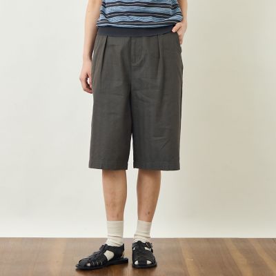 GREY LABEL リネンコットンヘリンボンハーフパンツ
