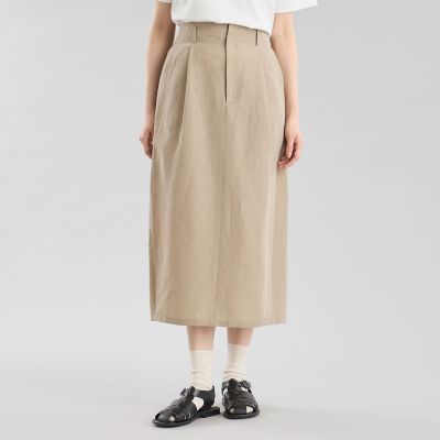 ＜MACKINTOSH PHILOSOPHY (Women)＞ＧＲＥＹ　ＬＡＢＥＬ　リネンナイロンスカート