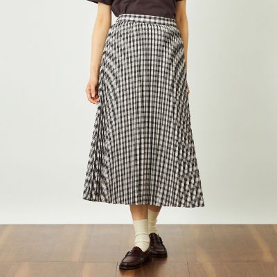Mackintosh MACKINTOSH PHILOSOPHY (Women)/マッキントッシュ フィロソフィー GREY LABEL チェックプリーツスカート 09ブラック ひざ丈スカート【三越伊勢丹/公式】