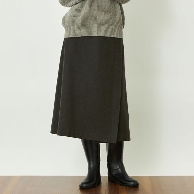 ＜MACKINTOSH PHILOSOPHY (Women)＞ＧＲＥＹ　ＬＡＢＥＬ　ウールフラノラップスカート