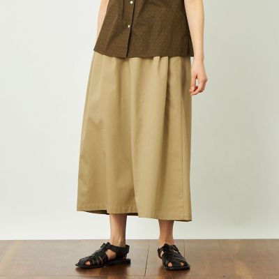 45R クラッシュチノスカート 3 L チノ 美品 リネンコットン プリーツ GREY LABEL ロングチノスカート | MACKINTOSH PHILOSOPHY