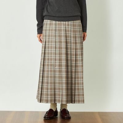 ＜MACKINTOSH PHILOSOPHY (Women)＞ＧＲＥＹ　ＬＡＢＥＬ　チェックプリーツスカート