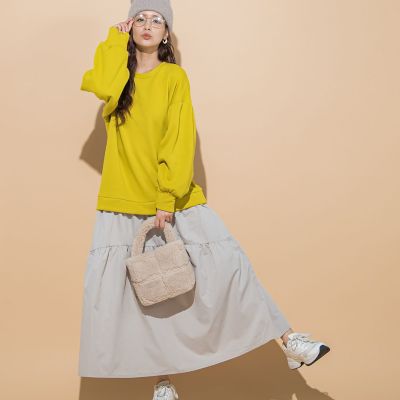 ＜VICKY（Women）＞【あったか裏起毛素材】裏起毛ドッキングワンピース《洗濯機で洗える》