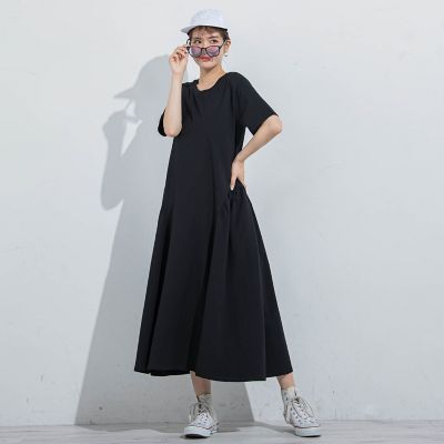 【すっぽり楽ちん】カットギャザーワンピース≪洗濯機で洗える≫