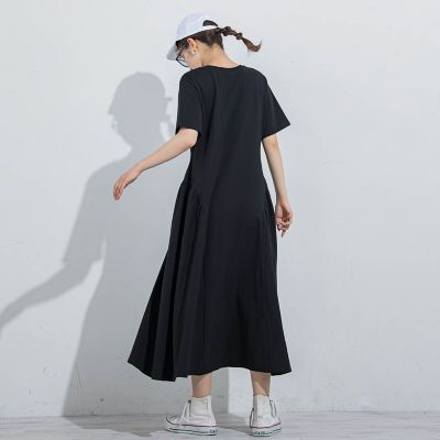 【すっぽり楽ちん】カットギャザーワンピース≪洗濯機で洗える≫