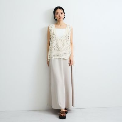 カットジョーゼットキャミワンピース≪手洗い可能≫