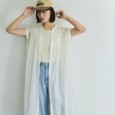 ＜VICKY（Women）＞ボイルフレンチスリーブシャツワンピース≪手洗い可能≫