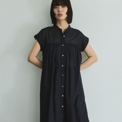 ボイルフレンチスリーブシャツワンピース≪手洗い可能≫ | VICKY