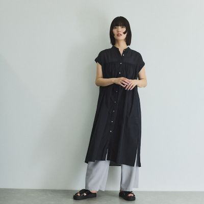 ボイルフレンチスリーブシャツワンピース≪手洗い可能≫ | VICKY