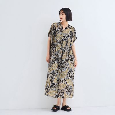 ＜VICKY（Women）＞ペイズリー柄スモックシャツワンピース≪手洗い可能≫