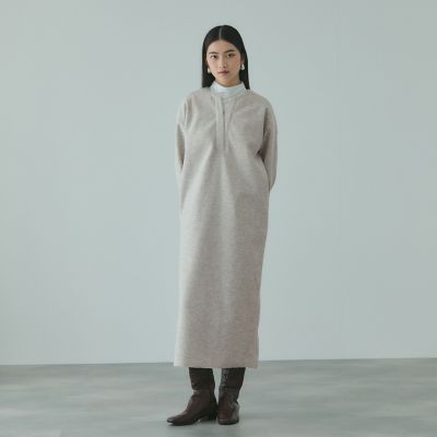 ソフトニットメルトンキーネックワンピース≪手洗い可能≫ | VICKY