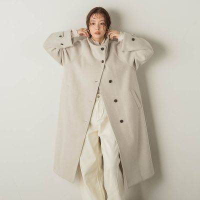 エアリーウーリッシュスタンドカラーコート≪手洗い可能≫