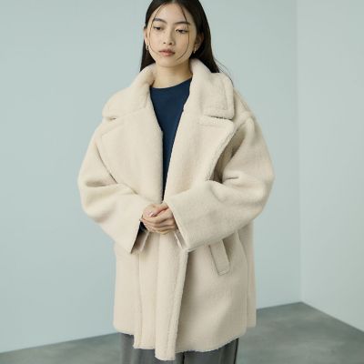 ＜VICKY（Women）＞フェイクムートンミドルダブルコート