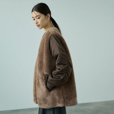 ボア切替ノーカラーミドルコート | VICKY（Women）/ビッキー | 三越