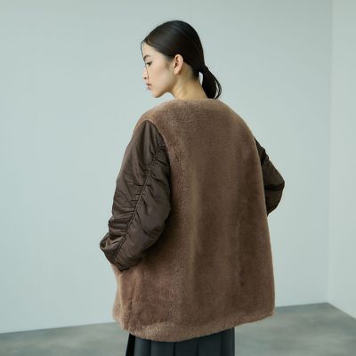 ボア切替ノーカラーミドルコート | VICKY（Women）/ビッキー | 三越